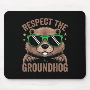Alfombrilla De Ratón Respeto A La Bandera Groundhog Usa Woodchuck Groun