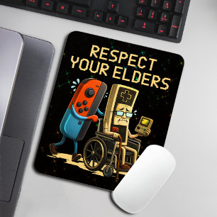 Alfombrilla De Ratón Respeto a tus mayores Control de juego retro diver