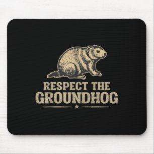 Alfombrilla De Ratón Respeto Antiguo Al Marmota Divertido Entusiasta De