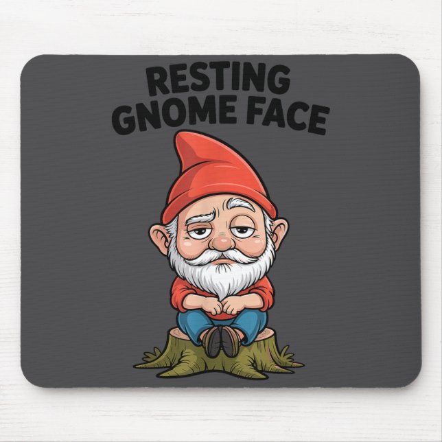 Alfombrilla De Ratón Resting Gnome Face Cute Funny Christmas Kawaii Car (Frente)