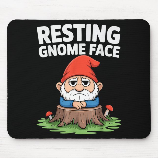Alfombrilla De Ratón Resting Gnome Face Cute Funny Christmas Kawaii Car (Frente)