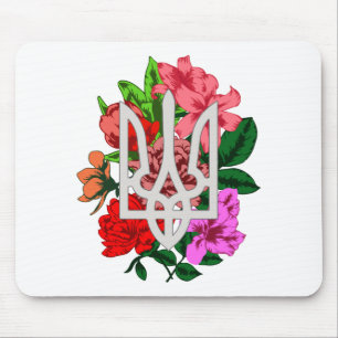 Alfombrilla De Ratón Resto botánico y tridente ucraniano tryzub