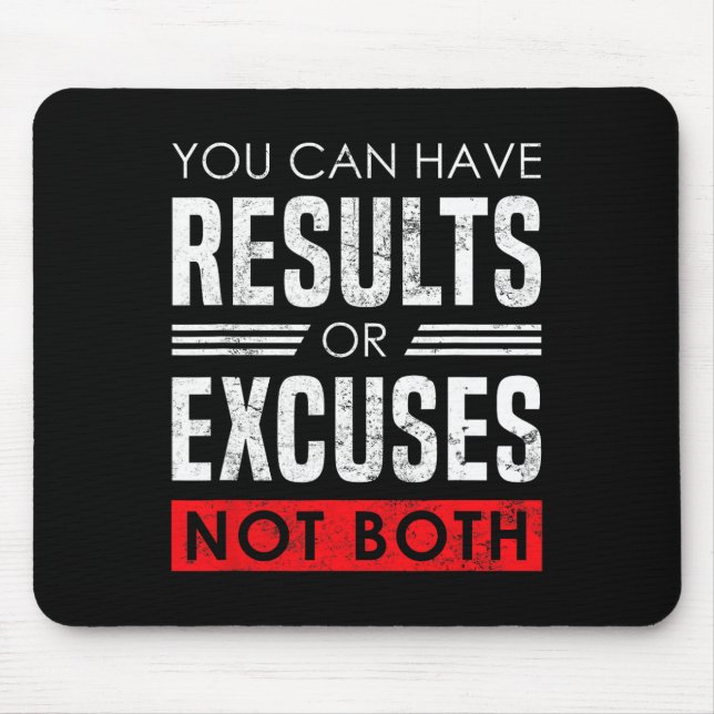 Alfombrilla De Ratón Results Or Excuses - Motivational Bodybuilding Quo (Frente)