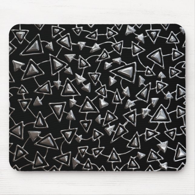 Alfombrilla De Ratón Resumen 021112 - Plata rápida en negro (Frente)