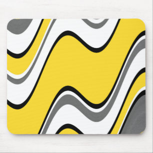 Alfombrilla De Ratón Resumen amarillo gris negro y blanco