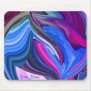 Alfombrilla De Ratón Resumen Art Blue N Pink Leaf Mouse Pad