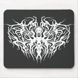 Alfombrilla De Ratón Resumen blanco: diseño tribal cardíaco roto