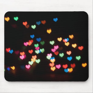Alfombrilla De Ratón Resumen Bokeh da forma a los encantadores corazone