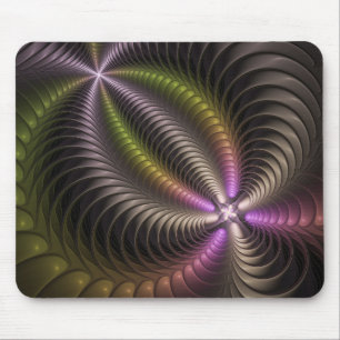 Alfombrilla De Ratón Resumen brillante Trippy Colorido arte fractal 3D