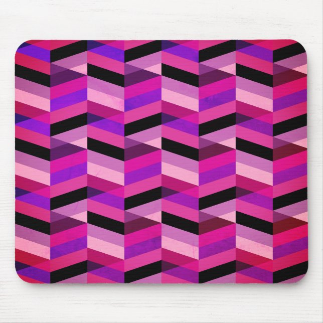 Alfombrilla De Ratón Resumen Chevron/Herringbone | Púrpura y violeta (Frente)