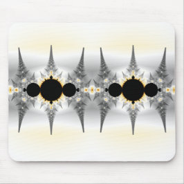 Alfombrilla De Ratón Resumen de arte fractal plateado
