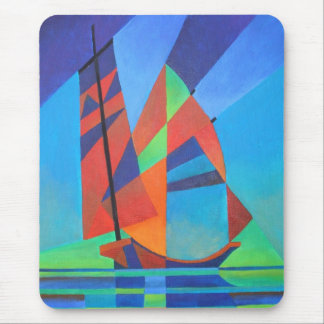 Alfombrilla De Ratón Resumen de bote basura de arte contra cielo azul p