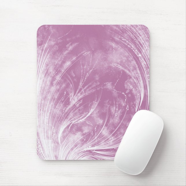 Alfombrilla De Ratón Resumen de Dandelions rosados y luciérnagas (Con ratón)