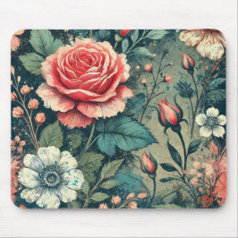 Alfombrilla De Ratón Resumen de diseño floreciente de flores rosa