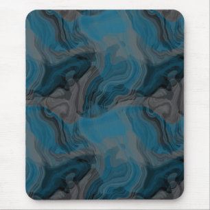 Alfombrilla De Ratón Resumen de mármol azul y gris