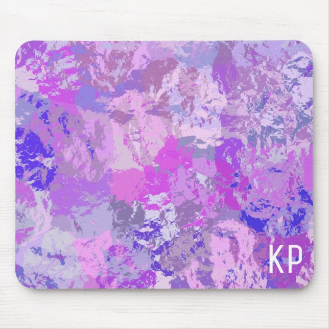 Alfombrilla De Ratón Resumen de moda Camo Pink Purple Blue (Frente)