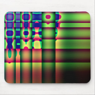 Alfombrilla De Ratón Resumen de Mousemat Trippy Stripes Maroon Green Bl