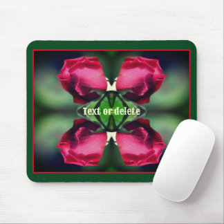 Alfombrilla De Ratón Resumen de plegado rojo rosebud personalizado