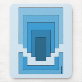 Alfombrilla De Ratón Resumen de Rectángulo en Azul