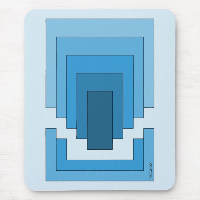 Alfombrilla De Ratón Resumen de Rectángulo en Azul (Frente)