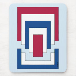 Alfombrilla De Ratón Resumen de Rectángulo en rojo, blanco y azul