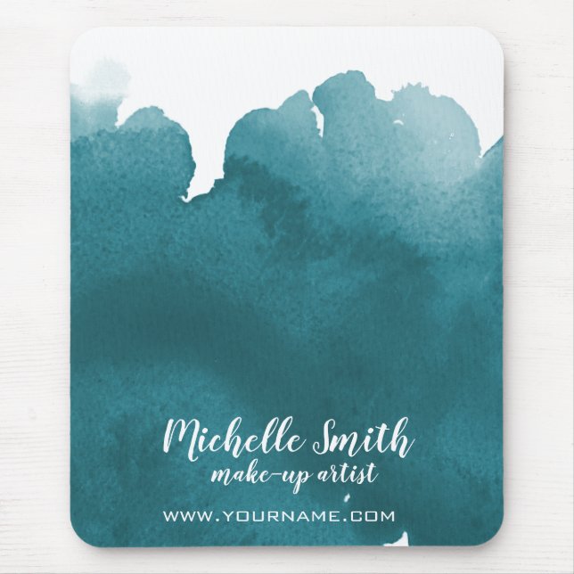 Alfombrilla De Ratón Resumen de salpicaduras de color turquesa (Frente)