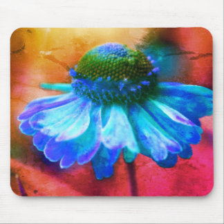 Alfombrilla De Ratón Resumen de Zinnia azul Flor Art