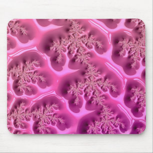 Alfombrilla De Ratón Resumen Diseño fractal ~ Waffle rosa ~ Almohadilla