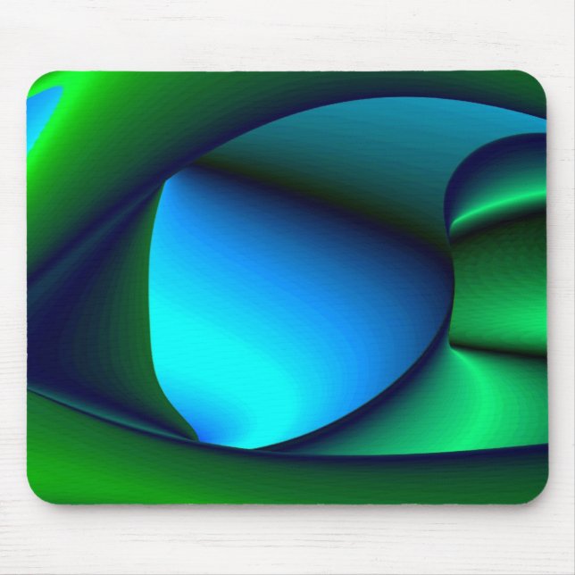 Alfombrilla De Ratón Resumen en azul verde (Frente)