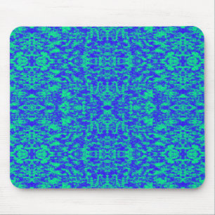 Alfombrilla De Ratón Resumen Fractal En Azul Y Verde
