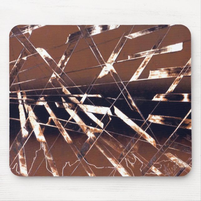 Alfombrilla De Ratón Resumen geométrico en marrón y negro (Frente)