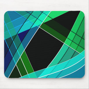 Alfombrilla De Ratón Resumen, geométrico , verde , azul , negro