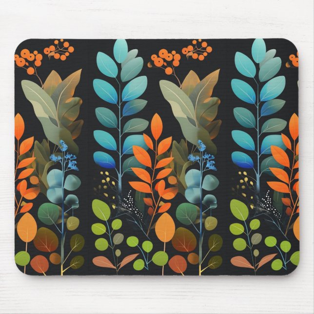 Alfombrilla De Ratón Resumen Ilustracion botánico vibrante Mousepad (Frente)