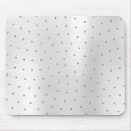 Alfombrilla De Ratón Resumen Metálico Swarovski Cristales Gris Plateado