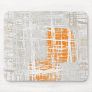 Alfombrilla De Ratón Resumen naranja gris blanco
