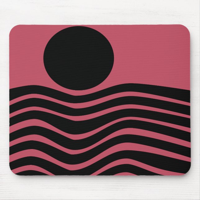 Alfombrilla De Ratón Resumen rosa profundo de Bauhaus (Frente)