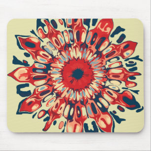 Alfombrilla De Ratón Resumen SUN FLOWER - azul rojo + tu trasero.