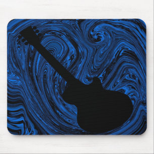 Alfombrilla De Ratón Resumen Swirls Guitar Mousepad, Azul