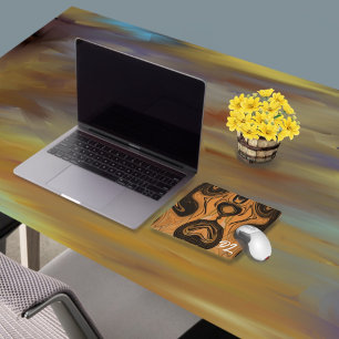 Alfombrilla De Ratón Resumen único Mousepad líquido de mármol marrón