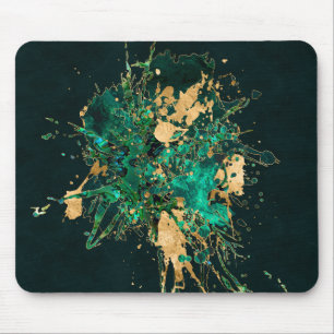 Alfombrilla De Ratón Resumen verde esmeralda y oro