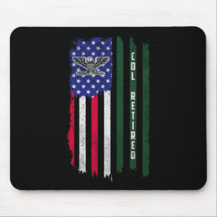 Alfombrilla De Ratón Retirado O6 Coronel Col Rank American Flag Veteran