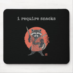 Alfombrilla De Ratón Reto Snacks Raccoon, Gracioso Meme Raccoon