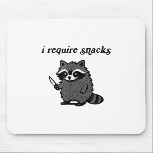 Alfombrilla De Ratón Reto Snacks Raccoon Shirt Men Divertidas Rac