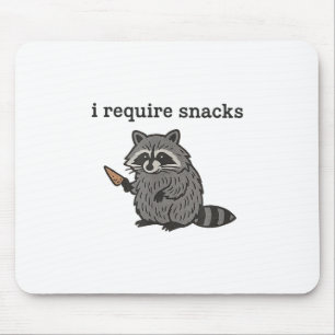 Alfombrilla De Ratón Reto Snacks Raccoon Shirt Men Divertidas Rac