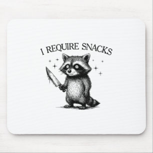 Alfombrilla De Ratón Reto Snacks Raccoon Shirt Men Divertidas Rac
