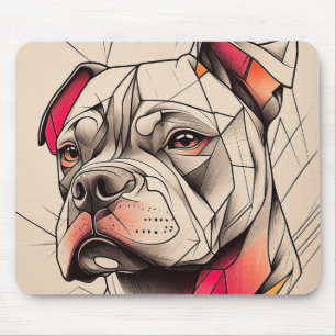 Alfombrilla De Ratón Retrato abstracto de Pit Bull