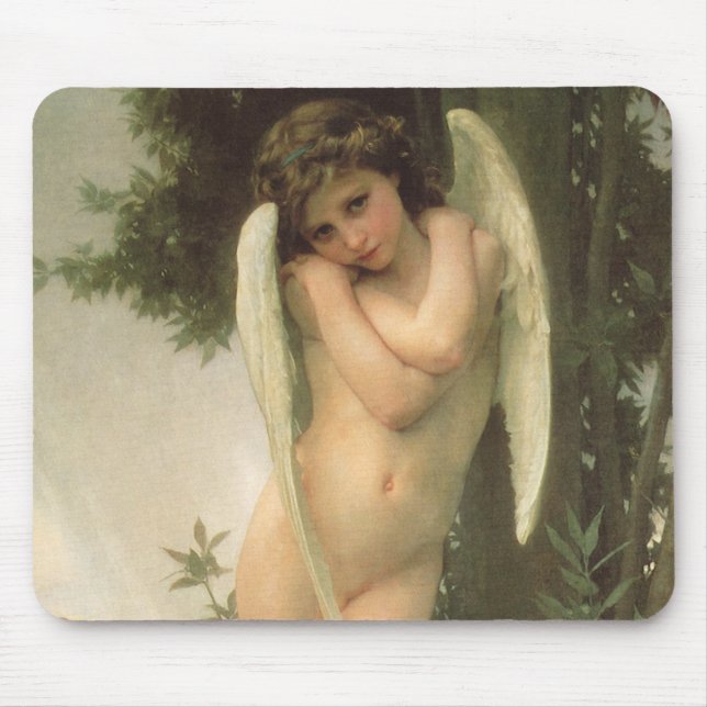 Alfombrilla De Ratón Retrato Ángel Cupido (Cupidón) por Bouguereau (Frente)
