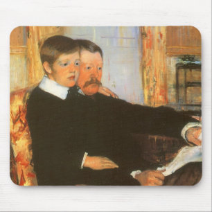 Alfombrilla De Ratón Retrato Antiguo de Padre e Hijo por Mary Cassatt