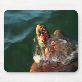 Alfombrilla De Ratón Retrato artístico de la tortuga marina de la cabez