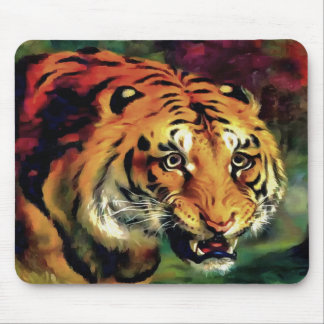 Alfombrilla De Ratón Retrato artístico del tigre parpadeante